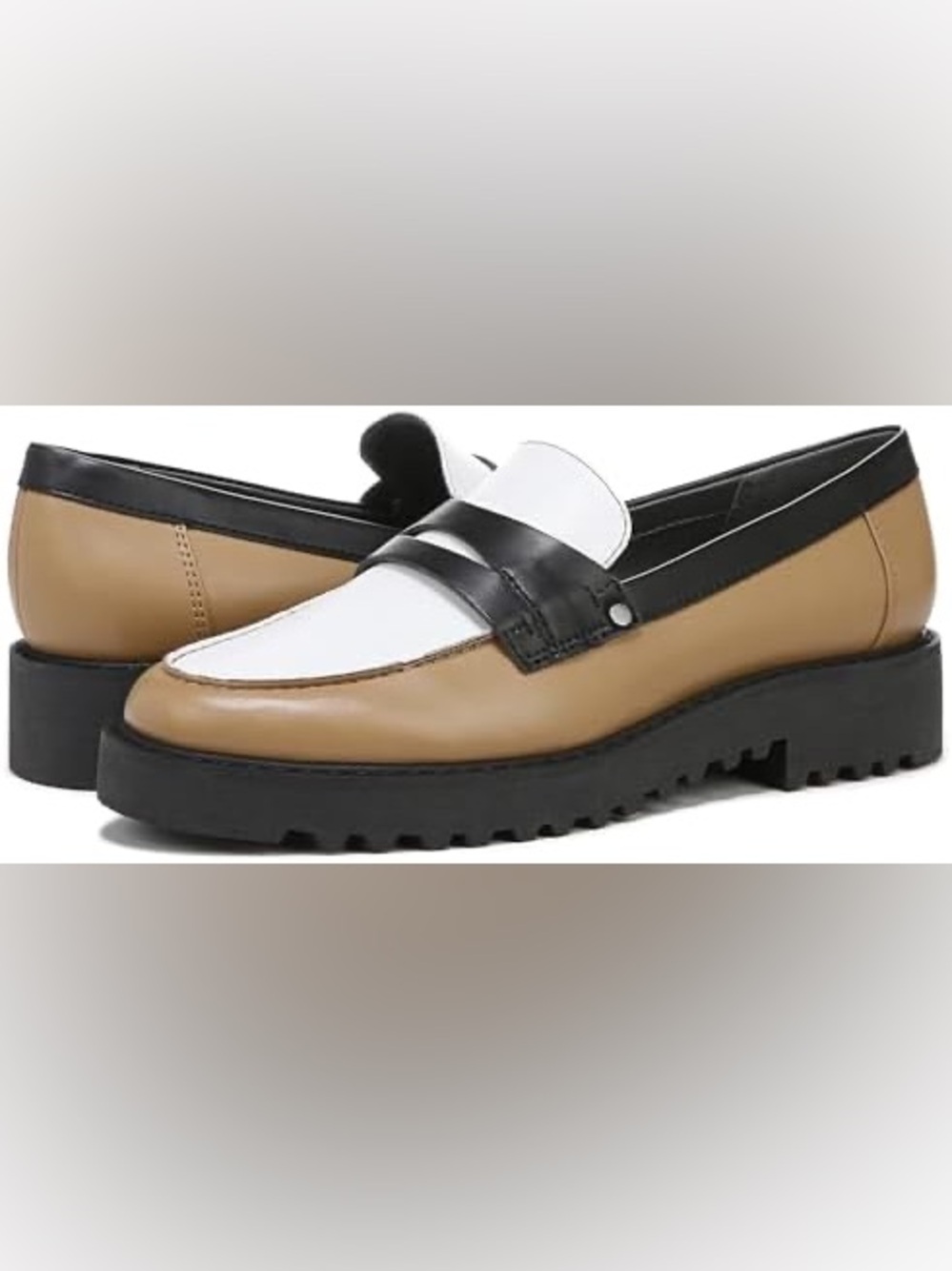 Franco Sarto Camryn Lug Loafer‎ Tan Multi 8 Wide NWB